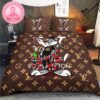Luxury Louis Vuitton Brown Shades Of Monogram Checker Board Bedding Set