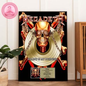 Megadeth 40th Anniversary Poster For Killing Is My Business Album Featuring Skull And Chains Artwork Home Decor Poster Canvas