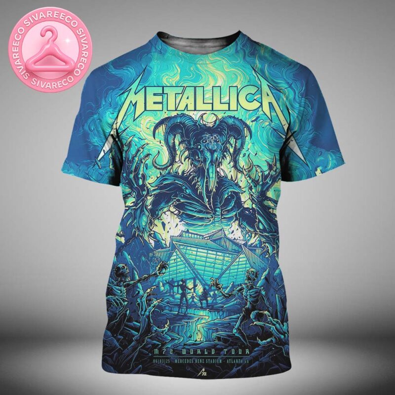 Metallica M72 Atlanta Pop Up Shop Poster For Atlanta Georgia At Mercedes Benz Stadium On June 3 2025 M72 North America Tour All Over Print Shirt