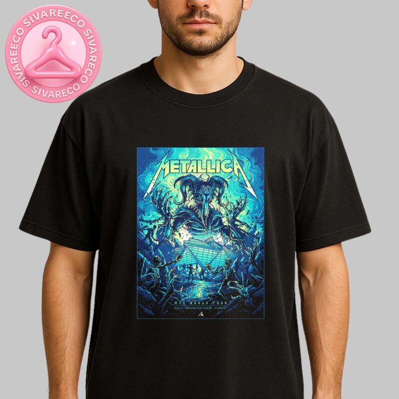 Metallica M72 Atlanta Pop Up Shop Poster For Atlanta Georgia At Mercedes Benz Stadium On June 3 2025 M72 North America Tour Unisex T Shirt