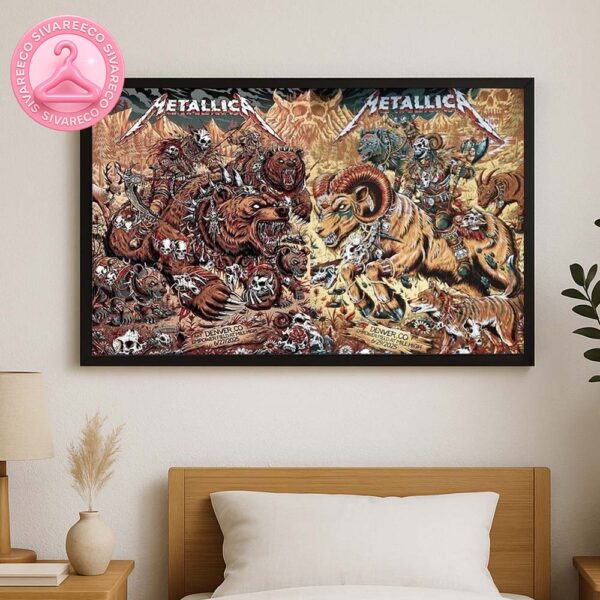 Metallica M72 Denver Full Show Combined Poster In Denver Colorado At Empower Field at Mile High On June 27 And 29 2025 M72 North America Tour Home Decor Poster Canvas