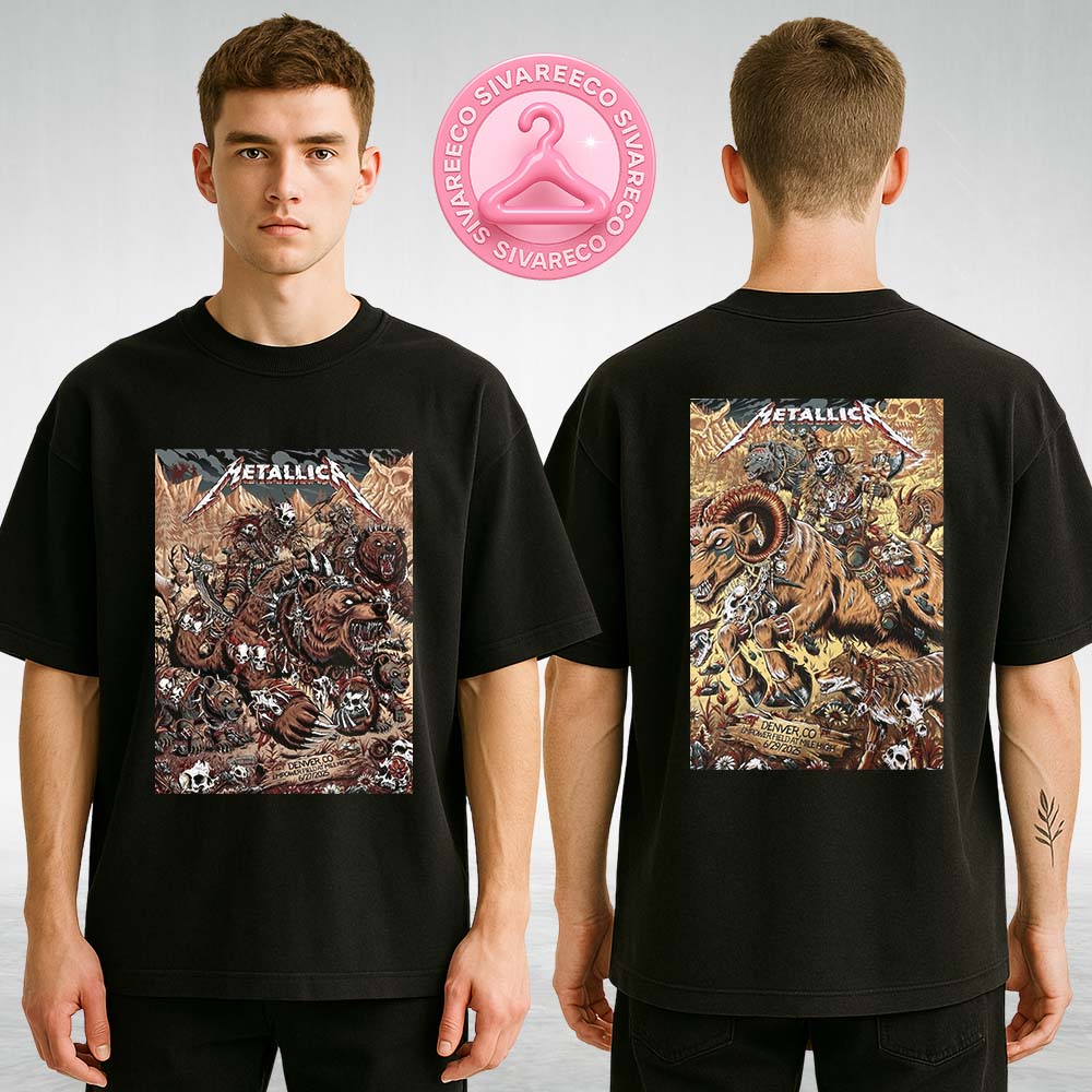 Metallica M72 Denver Full Show Combined Poster In Denver Colorado At Empower Field at Mile High On June 27 And 29 2025 M72 North America Tour Two Sides Unisex T-Shirt