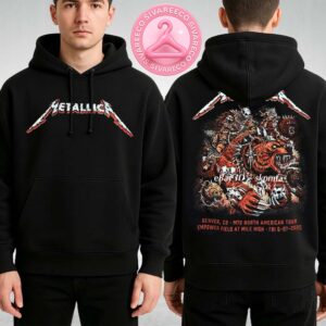 Metallica M72 Denver Night 2 Venue Hoodie In Denver Colorado At Empower Field at Mile High On June 29 2025 M72 North America Tour Two Sides Unisex Hoodie