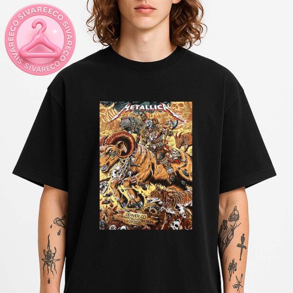 Metallica M72 Denver Night 2 Venue Poster In Denver Colorado At Empower Field at Mile High On June 29 2025 M72 North America Tour Unisex T-Shirt