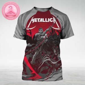 Metallica M72 Denver Pop-Up Shop Poster In Denver Colorado At Empower Field at Mile High On June 27 and 29 2025 Grim Reaper On Black Horse Artwork All Over Print Shirt