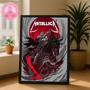 Metallica M72 Denver Pop-Up Shop Poster In Denver Colorado At Empower Field at Mile High On June 27 and 29 2025 Grim Reaper On Black Horse Artwork Home Decor Poster Canvas