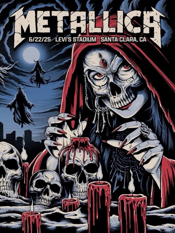 Metallica M72 Santa Clara Night 2 Venue Poster At Levi’s Stadium In Santa Clara California On June 22th 2025 Featuring Skull Ritual Art