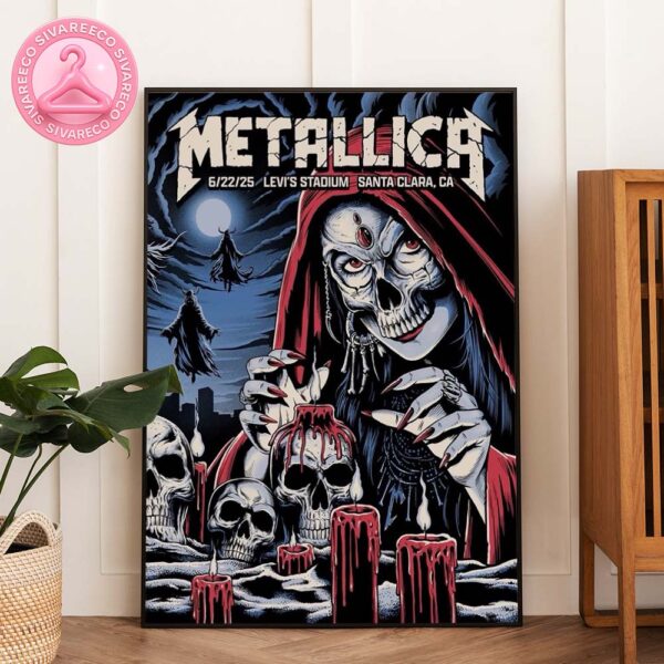 Metallica M72 Santa Clara Night 2 Venue Poster At Levi’s Stadium In Santa Clara California On June 22th 2025 Featuring Skull Ritual Art Home Decor Poster Canvas