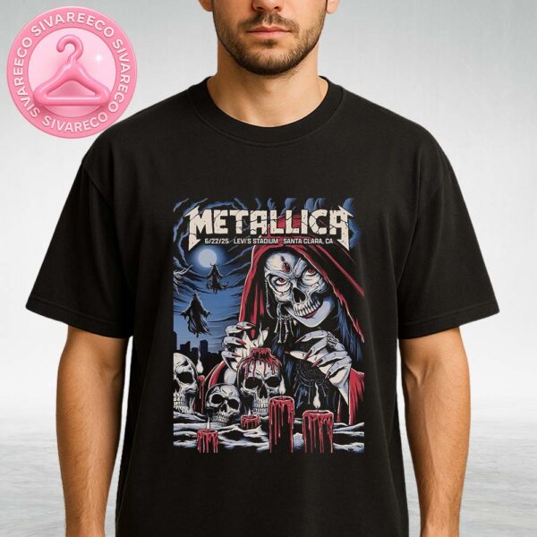 Metallica M72 Santa Clara Night 2 Venue Poster At Levi’s Stadium In Santa Clara California On June 22th 2025 Featuring Skull Ritual Art Unisex T-Shirt