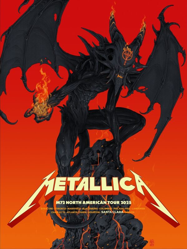 Metallica M72 Santa Clara Pop Up Shop Poster In Santa Clara Califonia At Levi's Stadium On June 20 And 22 2025 Demon Artwork