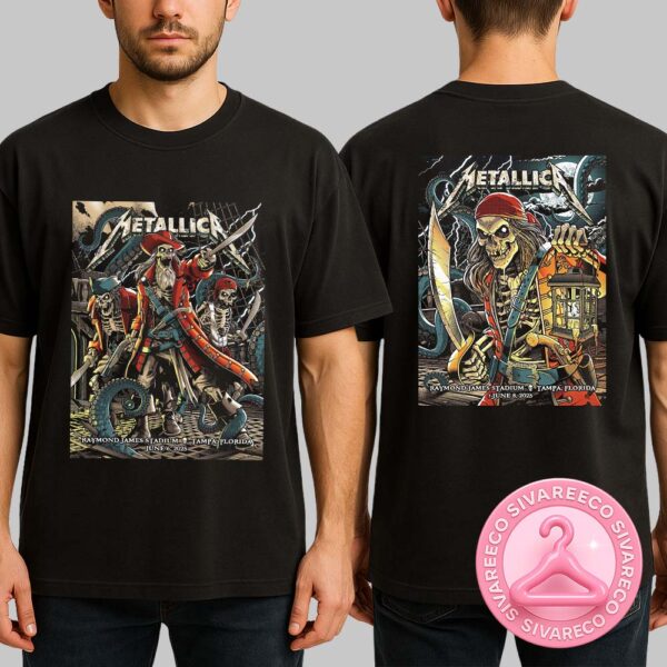Metallica M72 Tampa Full Show Combined Venues Poster For Tampa Florida At Raymond James Stadium On June 6 8 2025 Two Sides Unisex T-Shirt