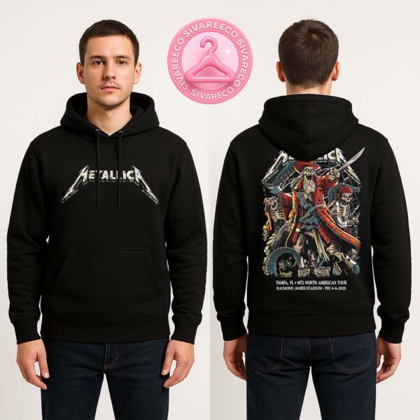 Metallica M72 Tampa Night 1 Exclusive Venues Hoodie In Tampa Florida At Raymond James Stadium On June 6 2025 M72 North Ameria Tour Two Sides Unisex Hoodie