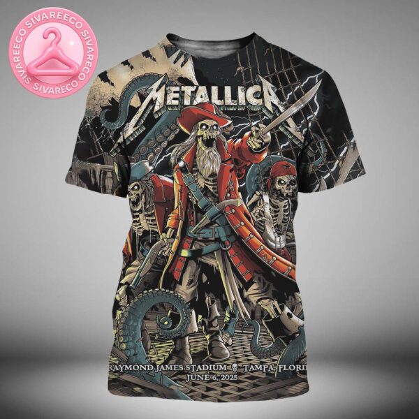 Metallica M72 Tampa Night 1 Venues Poster For Tampa Florida At Raymond James Stadium On June 6 2025 M72 North Ameria Tour All Over Print Shirt