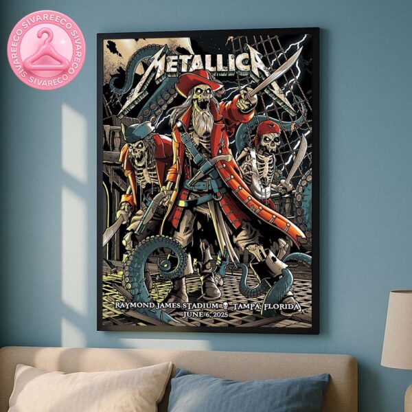 Metallica M72 Tampa Night 1 Venues Poster For Tampa Florida At Raymond James Stadium On June 6 2025 M72 North Ameria Tour Home Decor Poster Canvas