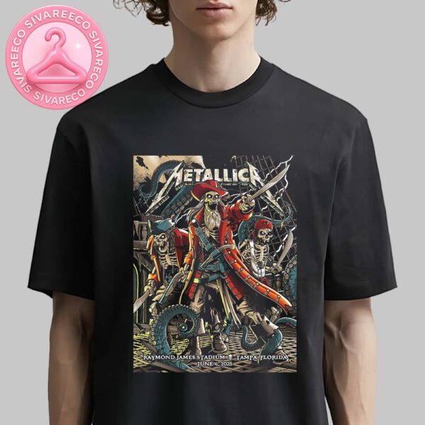 Metallica M72 Tampa Night 1 Venues Poster For Tampa Florida At Raymond James Stadium On June 6 2025 M72 North Ameria Tour Unisex T-Shirt