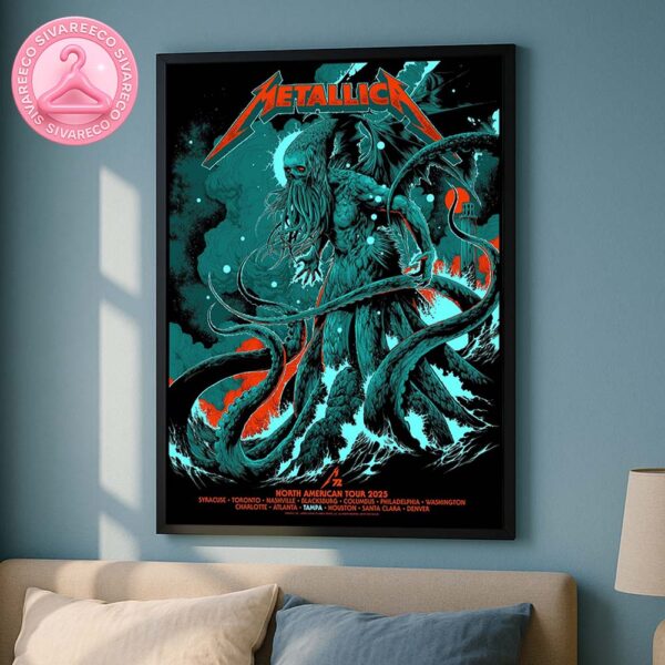 Metallica M72 Tampa Pop-Up Shop Poster At Raymond James Stadium In Tampa Florida On June 6th And 8th 2025 M72 Noth America Tour Home Decor Poster Canvas