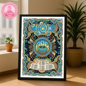 Moe Poster For Circle Of Giants Summer Tour 2025 Featuring Fantasy Psychedelic Artwork With Spiral Eye Symbol And Musical Elements Home Decor Poster Canvas