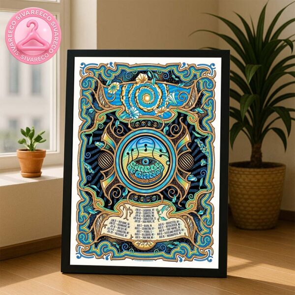 Moe Poster For Circle Of Giants Summer Tour 2025 Featuring Fantasy Psychedelic Artwork With Spiral Eye Symbol And Musical Elements Home Decor Poster Canvas