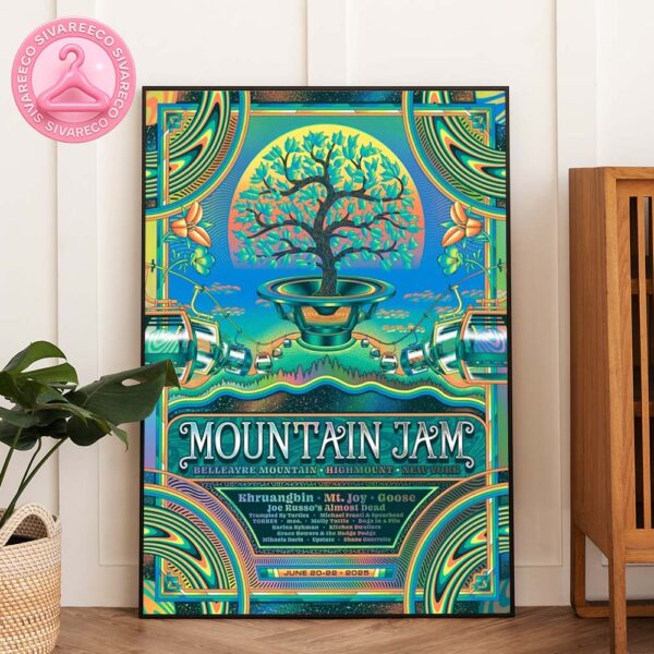 Mountain Jam 2025 Festival Poster At Belleayre Mountain In Highmount New York Featuring Khruangbin Mt Joy Goose And More June 20 To 22 Home Decor Poster Canvas