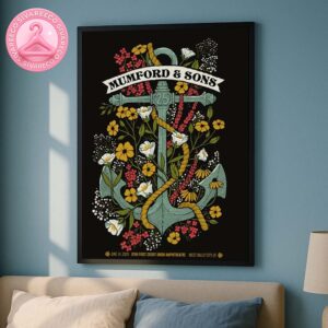 Mumford And Sons Poster At Utah First Credit Union Amphitheatre In West Valley City Utah On June 14 2025 Home Decor Poster Canvas