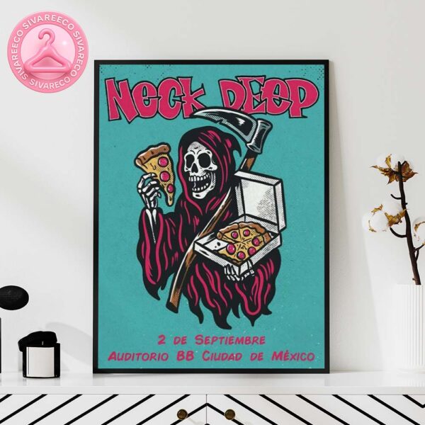 Neck Deep Music Show On September 2nd 2025 At Auditorio BB Ciudao De Mexico Home Decor Poster Canvas