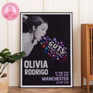 Olivia Rodrigo Guts World Tour Poster At Co-Op Live In Manchester On June 30 And July 1 2025 Home Decor Poster Canvas