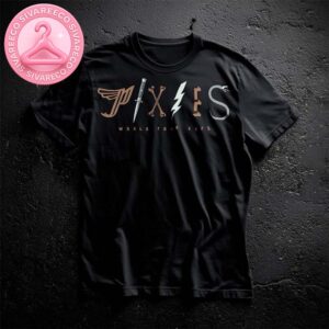 Pixies The Latest World Tour 2025 T-Shirt With Vintage Icons Typography Graphic In Black Unisex T-Shirt