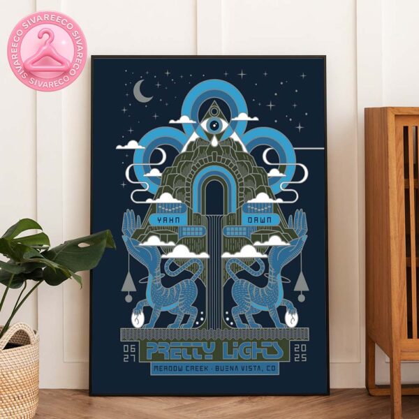 Pretty Lights at Meadow Creek in Buena Vista CO on June 27 2025 – Yahn Dawn Poster in Blue Home Decor Poster Canvas