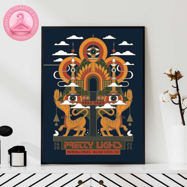 Pretty Lights at Meadow Creek in Buena Vista CO on June 28 2025 – Yahn Dawn Poster in Orange Home Decor Poster Canvas