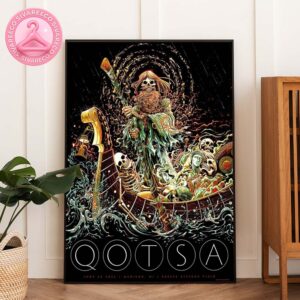 Queens Of The Stone Age Concert Poster At Breese Stevens Field In Madison Wisconsin June 20 2025 – Skull Boat Artwork By Miles Tsang Home Decor Poster Canvas