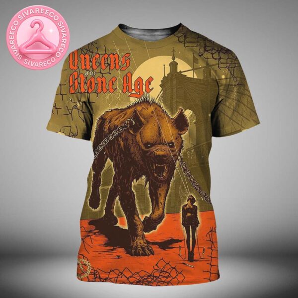Queens of the Stone Age At The Andrew J Brady Music Center In Cincinnati OH On June 18 2025 With Giant Hyena Artwork All Over Print Shirt