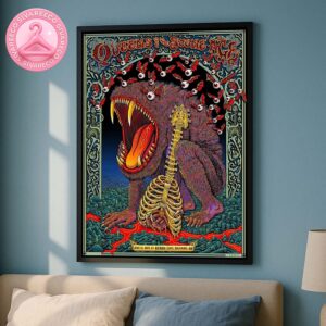 Queens of the Stone Age Live At Kemba Live In Columbus OH On June 17 2025 With Monster and Skeleton Guitar Art Home Decor Poster Canvas