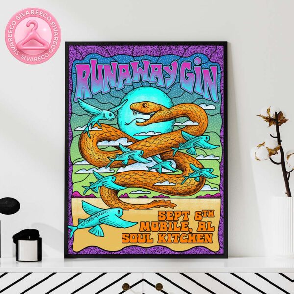 Runaway Gin Live Show Music At Soul Kitchen In Mobile AL On September 6th 2025 Home Decor Poster Canvas