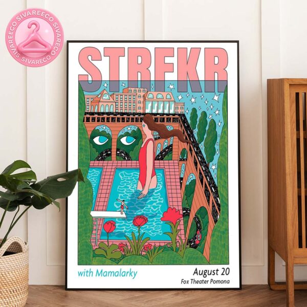 Strfkr Live Show Poster At Fox Theater Pomona On August 20 2025 Featuring Surreal Pool And Fantasy Architecture Artwork With Mamalarky Home Decor Poster Canvas