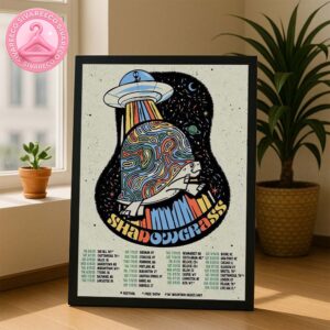 Shadowgrass Summer Tour 2025 Music Poster With Psychedelic UFO Artwork Home Decor Poster Canvas
