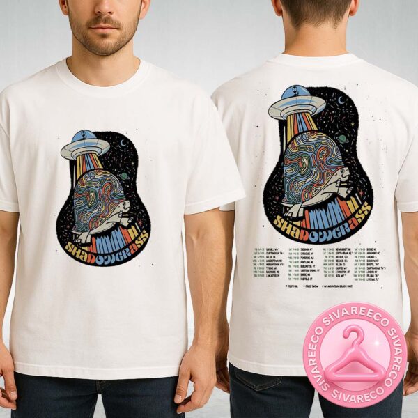 Shadowgrass Summer Tour 2025 Music Poster With Psychedelic UFO Artwork Two Sides Unisex T-Shirt