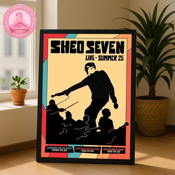 Shed Seven Live Show Poster At Scarborough Open Air Theatre In Scarborough UK On June 14 2025 With Silhouette Pop Art Style Home Decor Poster Canvas