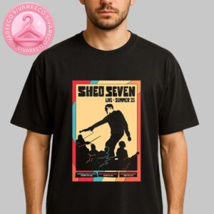 Shed Seven Live Show Poster At Scarborough Open Air Theatre In Scarborough UK On June 14 2025 With Silhouette Pop Art Style Unisex T-Shirt