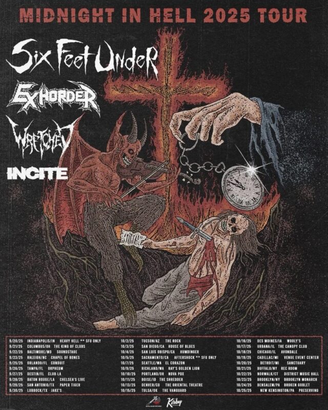 Six Feet Under Midnight In Hell Tour Poster At Heavy Hell Indianapolis IN September 20 2025