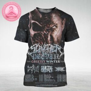 Slaughter To Prevail The Grizzly Winter Tour 2026 Poster UK Europe With Dying Fetus Suicide Silence And Brutal Skull Horror Artwork All Over Print Shirt