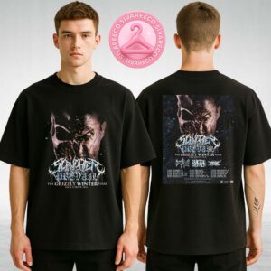 Slaughter To Prevail The Grizzly Winter Tour 2026 Poster UK Europe With Dying Fetus Suicide Silence And Brutal Skull Horror Artwork Two Sides Unisex T-Shirt