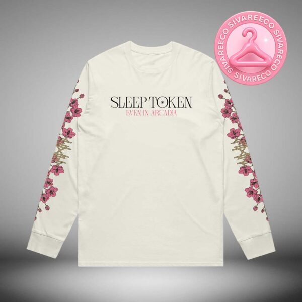 Sleep Token Even In Arcadia Long Sleeve Shirt Floral Graphic on Ecru Long Sleeve