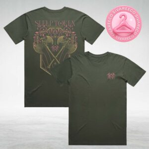 Sleep Token Gethsemane T-Shirt In Cypress Green With Dual Axe Crest And Ornamental Back Graphic Two Sides Unisex T-Shirt