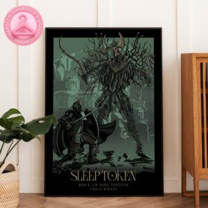 Sleep Token Rock Am Ring 2025 Festival Poster With Warrior vs Tree Monster Artwork In Ancient Ruins Scene Home Decor Poster Canvas