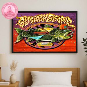 Slightly Stoopid Poster At Bank Of New Hampshire Pavilion In Gilford NH On June 19 2025 With Psychedelic Fish Artwork Home Decor Poster Canvas