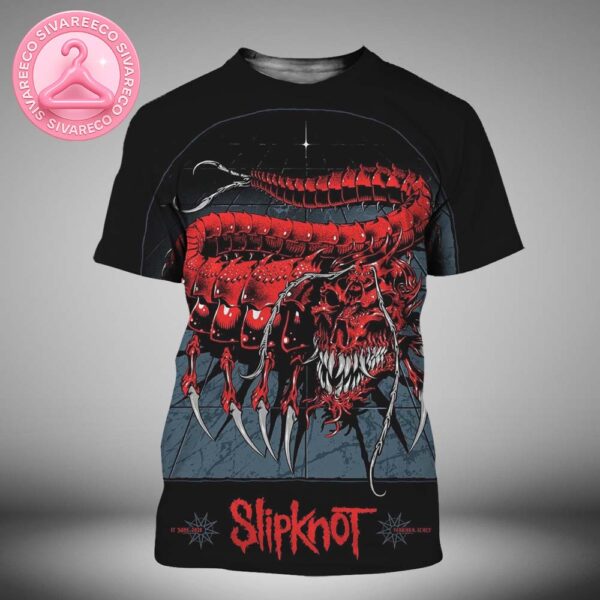 Slipknot At Ferrara Music Festival In Ferrara Italy On June 17 2025 With Red Venomous Skull Centipede Artwork All Over Print Shirt