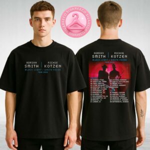 Smith Kotzen Tour 2026 Poster For Black Light White Noise Featuring Full Europe Dates And Red Neon Rock Duo Artwork Two Sides Unisex T-Shirt