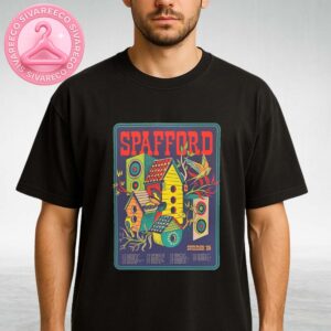 Spafford Summer 2025 Tour List Poster At Multiple Venues In USA – Colorful Birdhouses Artwork Unisex T-Shirt