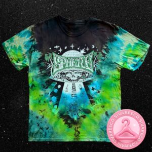 Sphere Deadhead Tie Dye Tee Psychedelic Alien Beam Skull Graphic Shirt For Jam Band Fans All Over Print Shirt