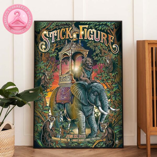 Stick Figure At Point Break Music Festival In Virginia Beach VA On June 22 2025 – Official Concert Artwork Featuring Cocoa The Tour Dog Home Decor Poster Canvas